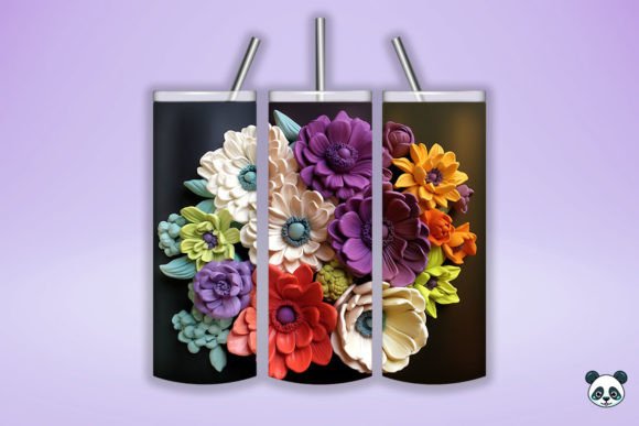 3D Anemone Bouquet Tumbler Wrap 1: A Stunning Digital Design for Custom Tumblers