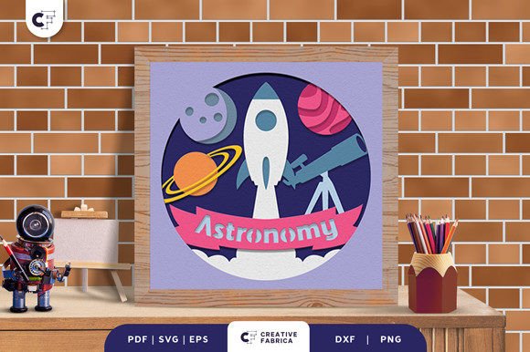 Astronomy School Subject 3D Shadow Box: A Creative Addition to Your Classroom or Collection