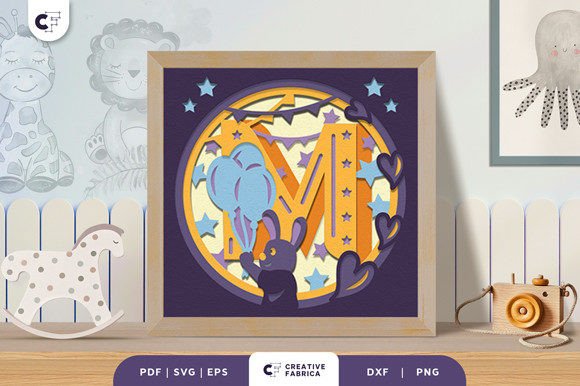 Baby Alphabet M Monogram 3D Papercut SVG: A Whimsical Addition to Any Baby Room