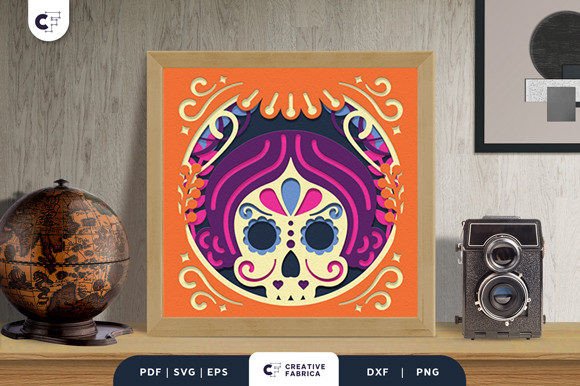 Día de los Muertos 3D Light Box Papercut SVG: A Unique Home Decoration
