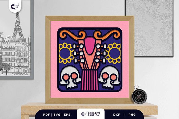 Día De Muertos 3D Paper Cut Shadow Box