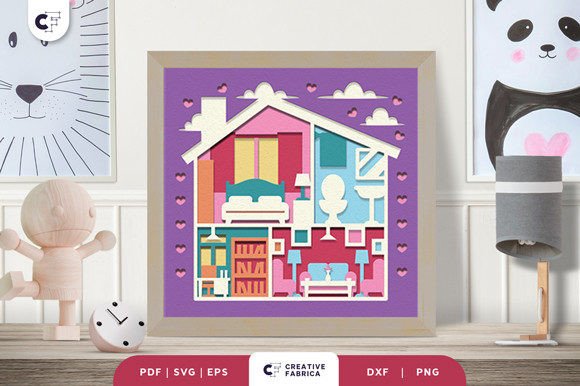 Discover the Beauty of Doll House 3D Paper Cut SVG