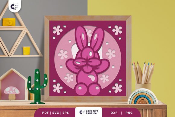 Discover the Magic of the Balloon Rabbit 3D Shadow Box SVG