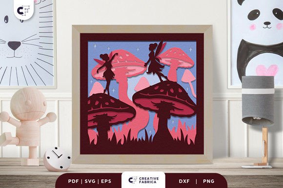 Fairy with Red Mushroom 3D Paper Cut: A Magical Addition to Your Creative Projects
