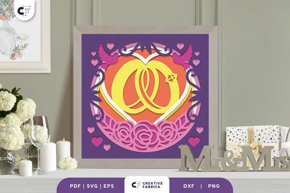 Gold Rings with Ribbon 3D Shadow Box: A Timeless Wedding Accessory