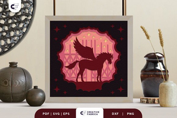 Horse Memorial 3D Paper Cut SVG