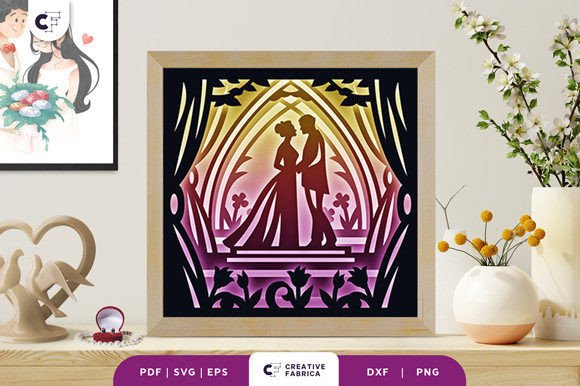 Intricate Wedding Scene 3D Shadow Box: A Unique Way to Capture the Moment