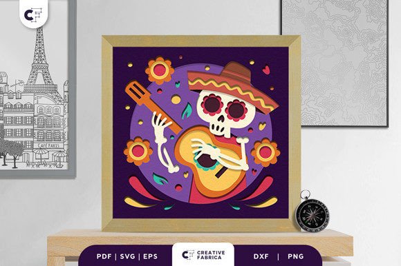 Skull Playing Guitar 3D Light Box: A Strategic Fusion of Art and Culture