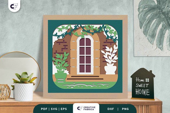 Spring Front Home 3D Shadow Box Papercut