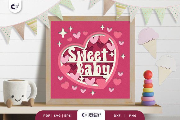 Sweet Baby Heart Shape 3D Paper Cut SVG: A Creative and Practical Design for Newborn Decor