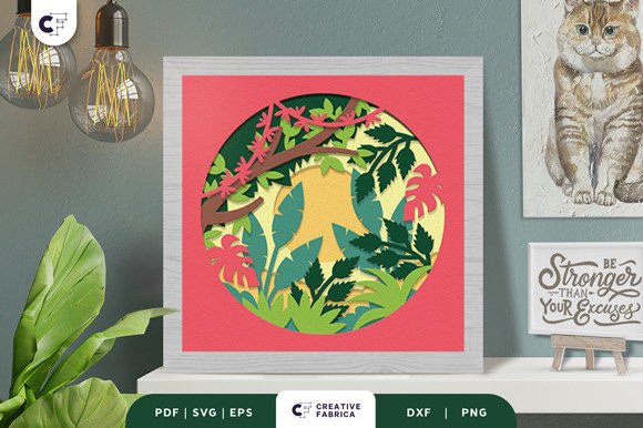 Tropical Forest 3D Paper Cut Light Box: A Creative and Vibrant Addition to Any Space