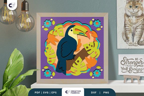 Tropical Toucan 3D Light Box SVG: A Creative Journey into the Jungle