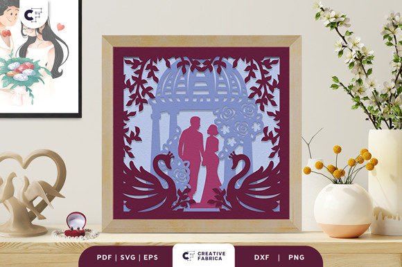 Wedding Ceremony 3D Paper Cut SVG