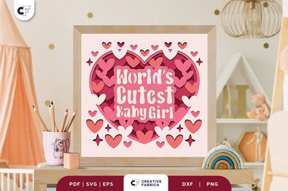 World’s Cutest Baby Girl 3D Shadow Box